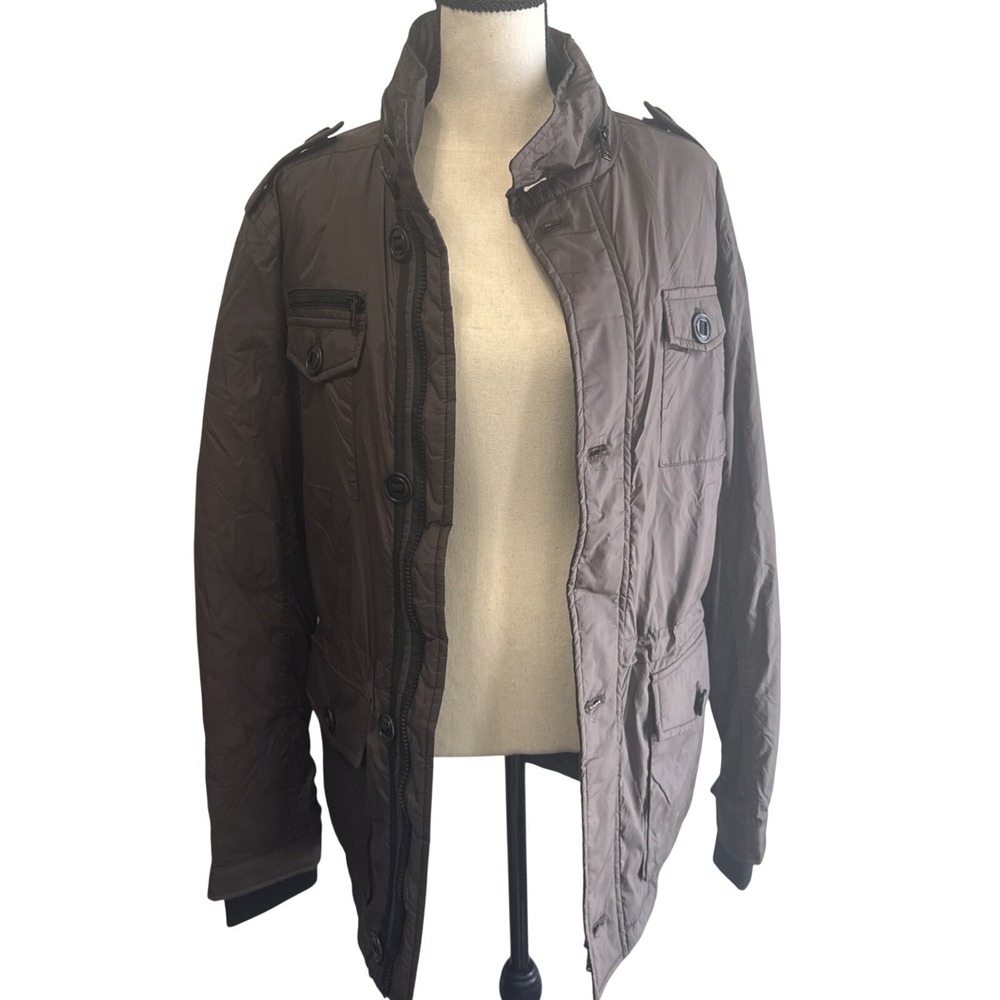 LTB Chocolate Brown Full Zip Women's Medium Puffer Jacket + Hooded